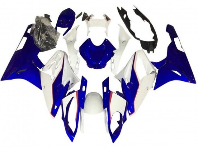 Carenados Moto BMW S1000RR 2017-2018 - Blanco Azul Rojo Pinstripe Baratos