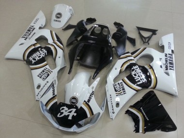 Carenados Moto Yamaha YZF R6 1998-2002 - Blanco Negro Motul Lucky Strike 34 Baratos