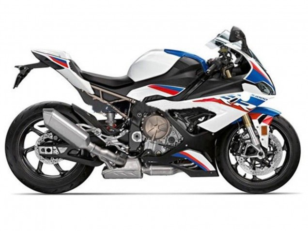 Carenados Moto BMW S1000RR 2019-2022 - Blanco Azul Rojo Raya Baratos