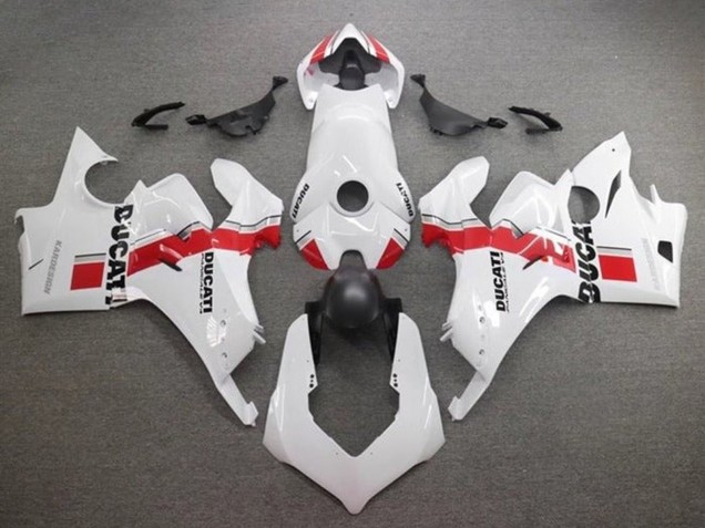 Carenados Moto Ducati Panigale V4 V4S 2020-2021 - Blanco Rojo Raya Baratos
