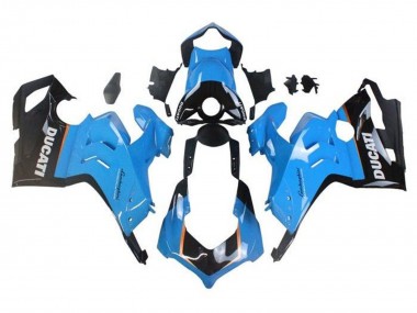 Carenados Moto Ducati Panigale V4 V4S 2020-2021 - Azul Claro Naranja Negro Brillante Baratos