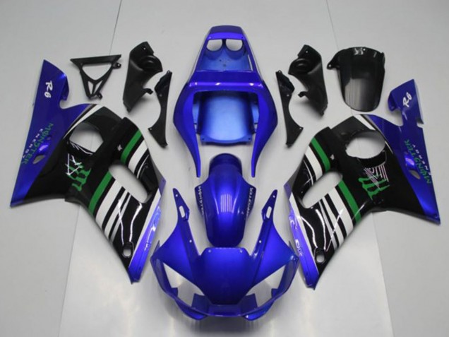 Carenados Moto Yamaha YZF R6 1998-2002 - Azul Blanco Verde Negro Monstruo Baratos