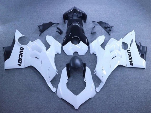 Carenados Moto Ducati Panigale V4 V4S 2020-2021 - Blanco Negro Brillante Baratos