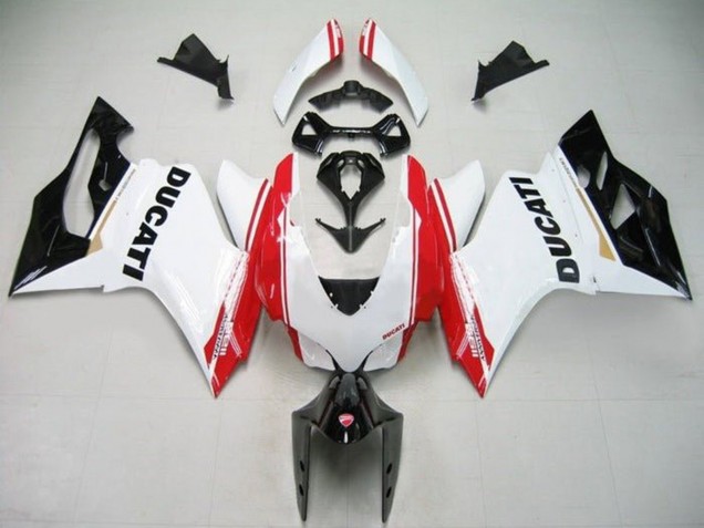 Carenados Moto Ducati Panigale 1199 2011-2014 - Blanco Rojo Negro Brillante Raya Baratos