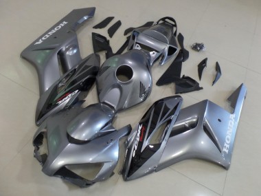 Carenados Moto Honda CBR1000RR 2004-2005 - Plata Negro Brillante Raya Baratos