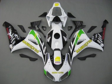 Carenados Moto Honda CBR1000RR 2006-2007 - Blanco Verde Amarillo Negro Brillante Hannspree Baratos