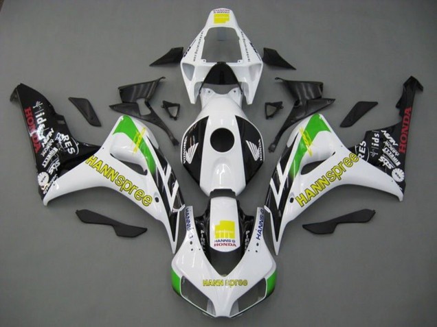 Carenados Moto Honda CBR1000RR 2006-2007 - Blanco Verde Amarillo Negro Brillante Hannspree Baratos