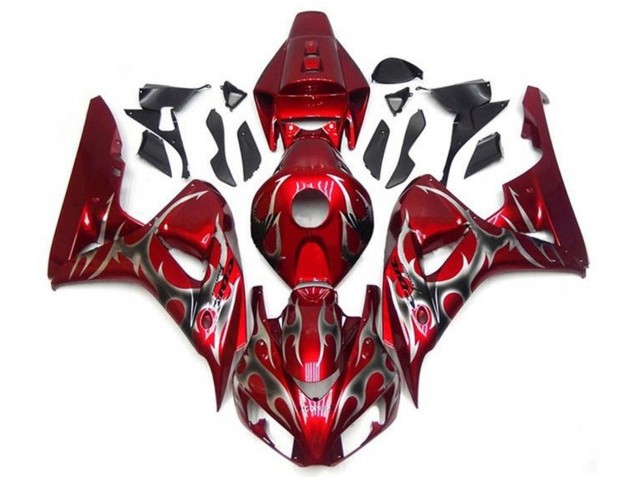 Carenados Moto Honda CBR1000RR 2006-2007 - Rojo Plata Tribal Baratos