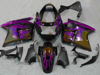 Carenados Moto Honda CBR1100XX Blackbird 1996-2007 - Negro Brillante Púrpura Llama Baratos