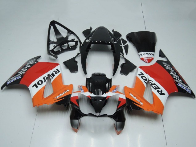 Carenados Moto Honda VFR 800 2002-2013 - Naranja Blanco Rojo Negro Brillante Repsol Baratos