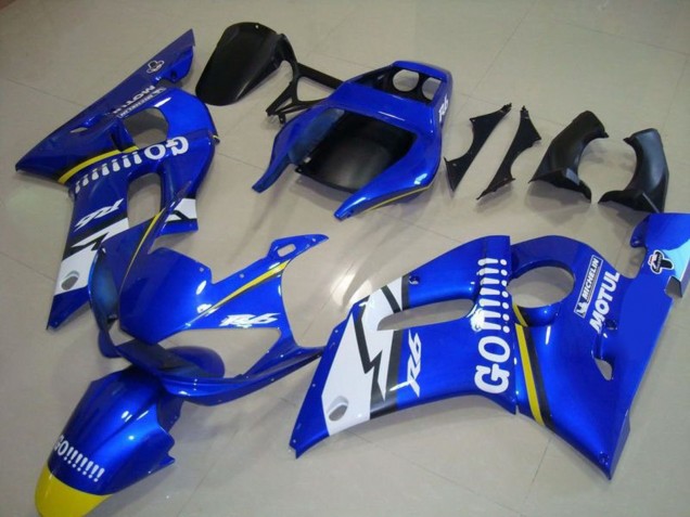 Carenados Moto Yamaha YZF R6 1998-2002 - Azul Blanco Amarillo Go Motul Baratos
