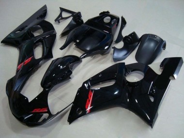 Carenados Moto Yamaha YZF R6 1998-2002 - Negro Brillante Rojo Calcomanía Baratos
