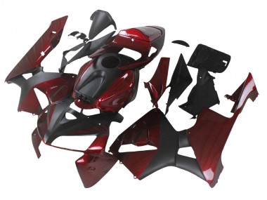 Carenados Moto Honda CBR600RR 2005-2006 - Rojo Granate Negro Mate Baratos