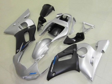 Carenados Moto Yamaha YZF R6 1998-2002 - Plata Negro Mate Azul Calcomanía Baratos