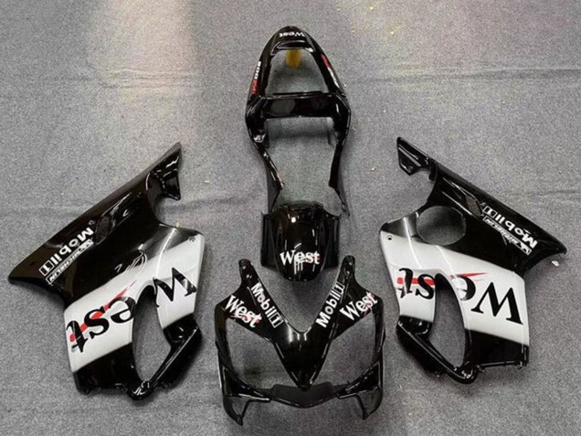 Carenados Moto Honda CBR600 F4i 2001-2003 - Negro Brillante Blanco West Baratos