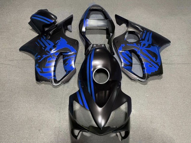 Carenados Moto Honda CBR600 F4i 2001-2003 - Azul Negro Mate Cráneo Baratos