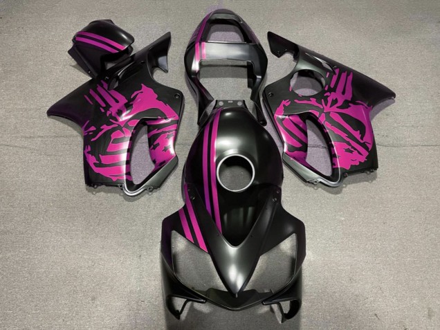 Carenados Moto Honda CBR600 F4i 2001-2003 - Rosa Negro Mate Cráneo Baratos