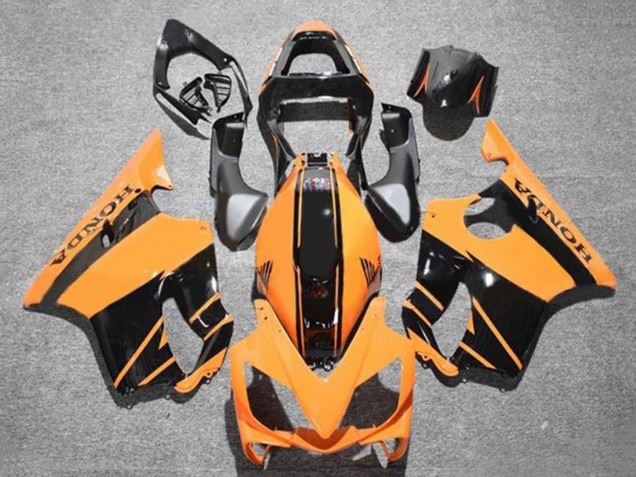 Carenados Moto Honda CBR600 F4i 2001-2003 - Naranja Negro Brillante Raya Baratos