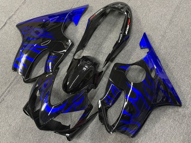 Carenados Moto Honda CBR600 F4i 2004-2007 - Negro Brillante Azul Llama Baratos