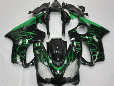 Carenados Moto Honda CBR600 F4i 2004-2007 - Negro Brillante Verde Llama Baratos