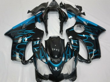 Carenados Moto Honda CBR600 F4i 2004-2007 - Negro Brillante Azul Claro Llama Baratos