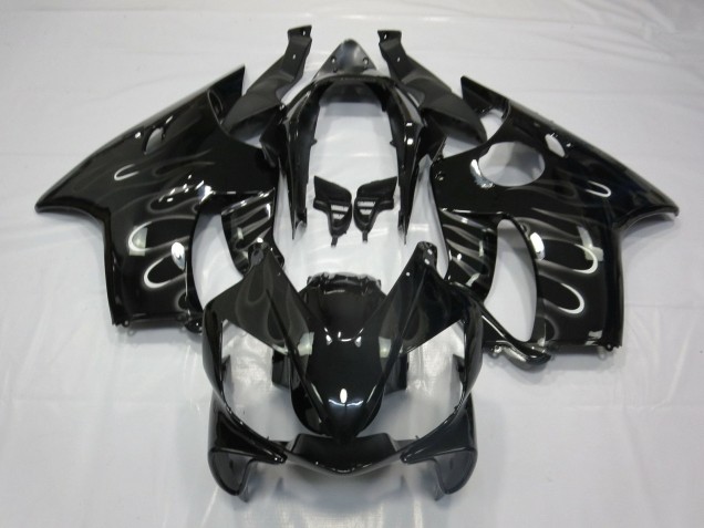 Carenados Moto Honda CBR600 F4i 2004-2007 - Negro Brillante Blanco Llama Baratos