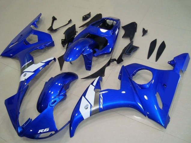 Carenado Moto Yamaha YZF R6 2003-2004 - Azul Blanco OEM Estilo Baratos