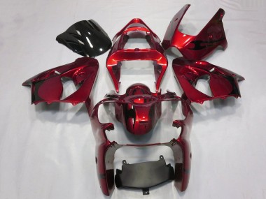 Carenados Moto Kawasaki ZX6R 2000-2002 - Rojo Caramelo Negro Tribal Baratos