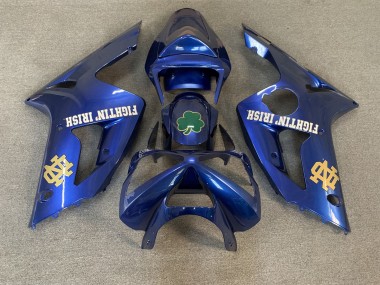 Carenados Moto Kawasaki ZX6R 2003-2004 - Azul Verde Oro Blanco Fighting Irish Baratos