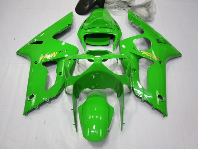 Carenados Moto Kawasaki ZX6R 2003-2004 - Verde Oro Calcomanía Baratos