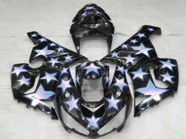 Carenados Moto Kawasaki ZX6R 2005-2006 - Negro Azul Blanco Estrella Baratos