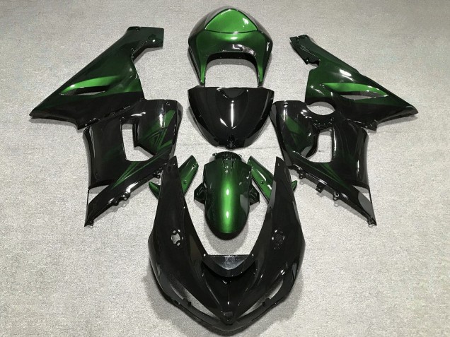 Carenados Moto Kawasaki ZX6R 2005-2006 - Verde Negro Brillante Baratos