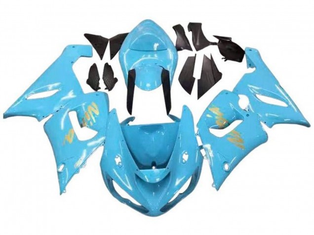 Carenados Moto Kawasaki ZX6R 2005-2006 - Azul Claro Oro Baratos