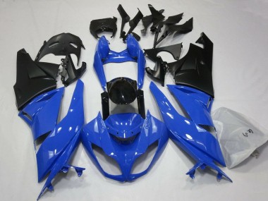 Carenados Moto Kawasaki ZX6R 2007-2008 - Azul Negro Negro Mate Baratos