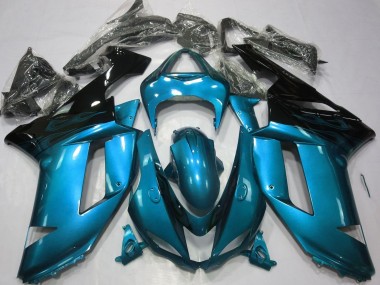 Carenados Moto Kawasaki ZX6R 2007-2008 - Azul Claro Negro Baratos