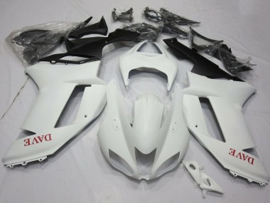 Carenados Moto Kawasaki ZX6R 2007-2008 - Blanco Mate Rojo Baratos