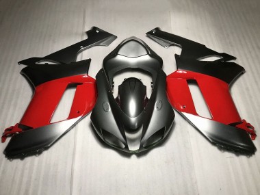 Carenados Moto Kawasaki ZX6R 2007-2008 - Plata Rojo Baratos
