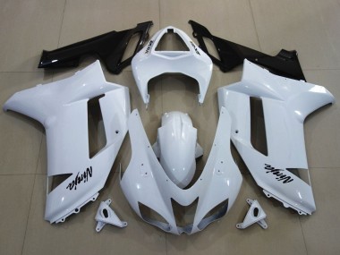 Carenados Moto Kawasaki ZX6R 2007-2008 - Blanco Negro Baratos