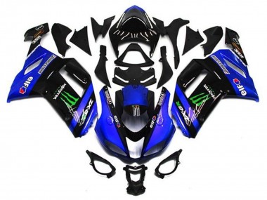 Carenados Moto Kawasaki ZX6R 2007-2008 - Azul Negro Verde Monstruo Baratos