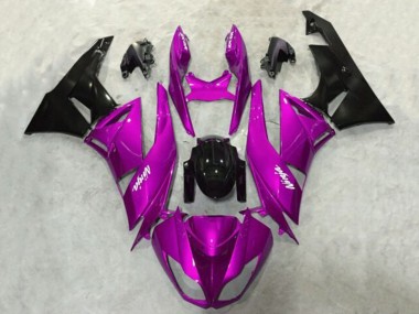 Carenados Moto Kawasaki ZX6R 2009-2012 - Púrpura Negro Brillante Baratos