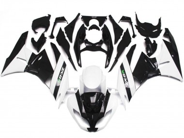 Carenados Moto Kawasaki ZX6R 2009-2012 - Blanco Negro Brillante Baratos