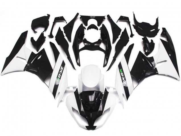 Carenados Moto Kawasaki ZX6R 2009-2012 - Blanco Negro Brillante Baratos