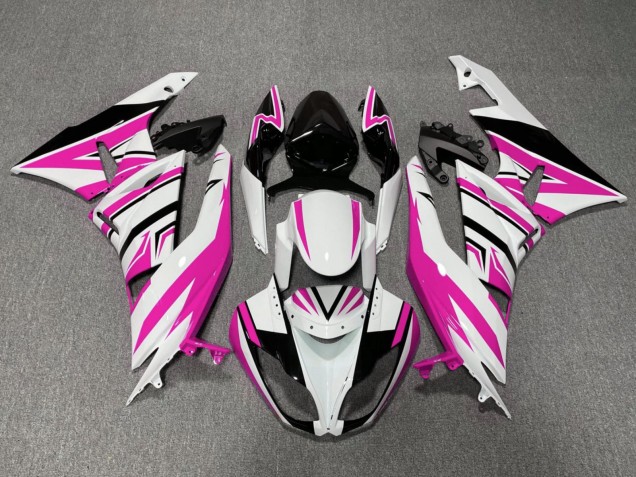 Carenados Moto Kawasaki ZX6R 2009-2012 - Blanco Rosa Negro Baratos