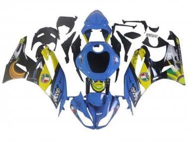 Carenados Moto Kawasaki ZX6R 2009-2012 - Azul Amarillo Tiburón Baratos