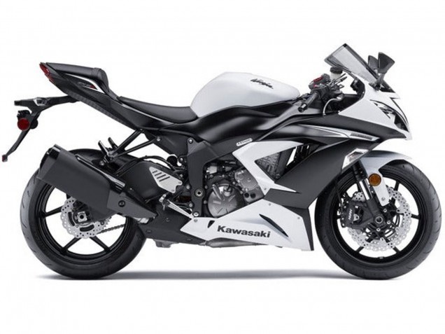 Kit Carenados Moto Kawasaki ZX6R 2013-2018 - Blanco Negro Mate Baratos