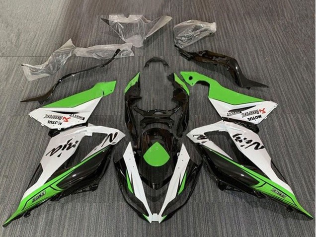 Carenados Moto Kawasaki ZX6R 2013-2018 - Verde Blanco Negro Baratos