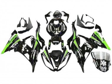 Carenados Moto Kawasaki ZX6R 2013-2018 - Negro Brillante Verde Blanco Monstruo Nieve Baratos
