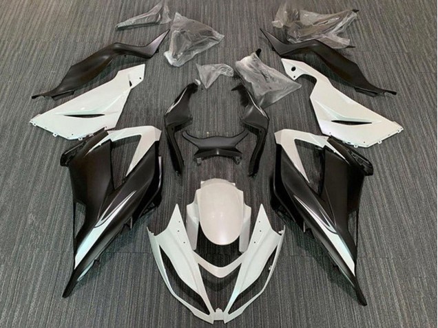 Kits Carenado Moto Kawasaki ZX6R 2013-2018 - Blanco Negro Mate Baratos