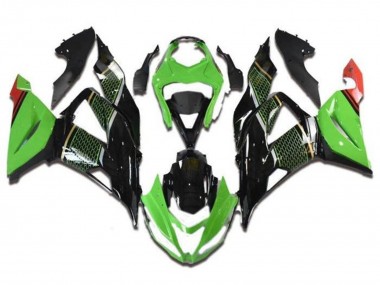 Carenados Moto Kawasaki ZX6R 2013-2018 - Verde Negro Rojo Honeycomb Baratos