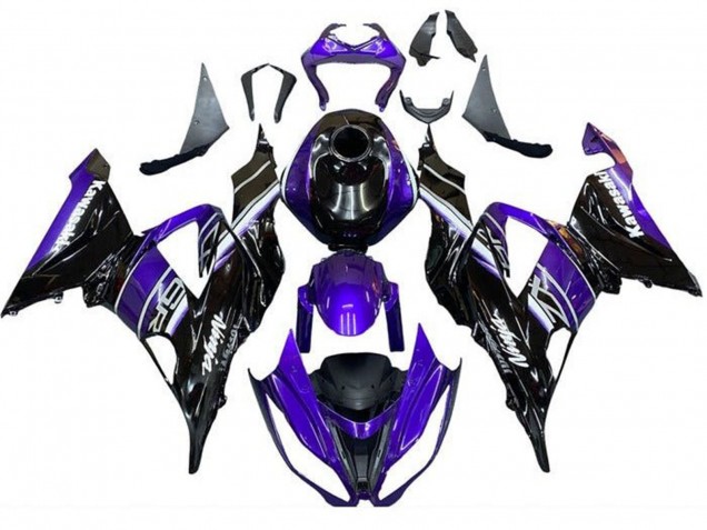 Carenado Moto Kawasaki ZX6R 2013-2018 - Azul Negro Brillante Baratos